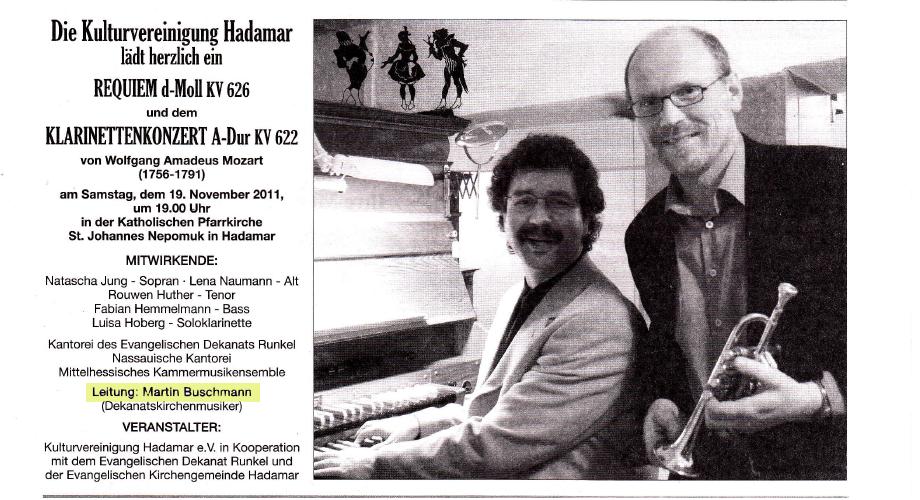 Konzert Kulturvereinigung Hadamar - Heimatpost vom 10. November 2011